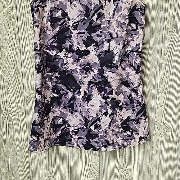 GAIAM Strappy Back Bra Tank Athletic Top, Purple Abstract Women's XS - Picture 3 of 7